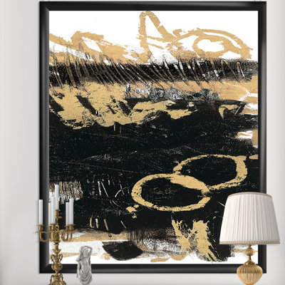 Gold and Black Drift III - reproduction d'art sur toile encadrée