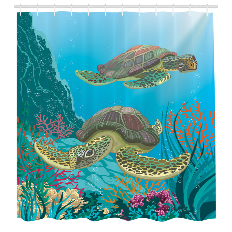 Ensemble de rideau de douche Sea Sea avec crochets, H 84 po x l 69 po