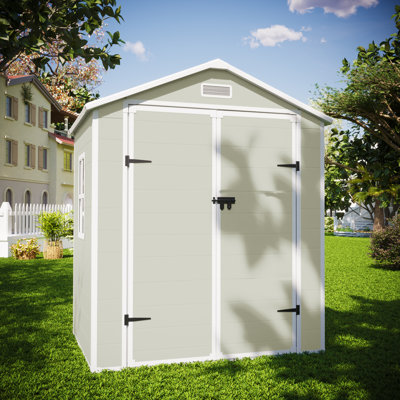 Remise de rangement extérieure en résine 6 po x 4 po avec plancher
