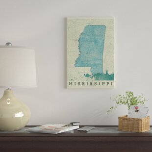 State Map of Louisiana Mississippi Vintage US Cartography 10 in x 15 in Framed Drawing Art Print, by Stupell Home dcor