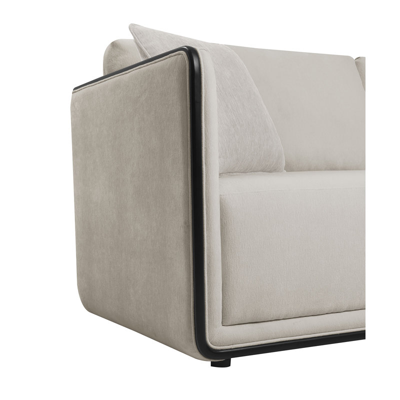 Fauteuil pivotant contemporain de 80 cm x 92 cm, chenille et bois massif, monobloc, taupe, pivotant à 360°