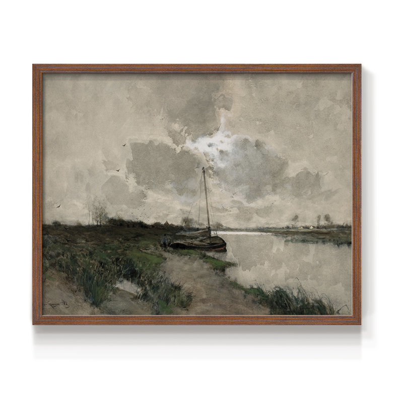 Paysages rétro-CCXCVI-impression encadrée - réaménageable, H 8 po x l 10 po, Noyer