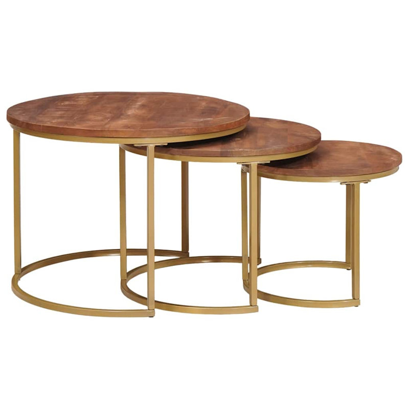 Coffee Table, Honey Brown, 40cm. H x 54cm. L x 54cm. W, Gold