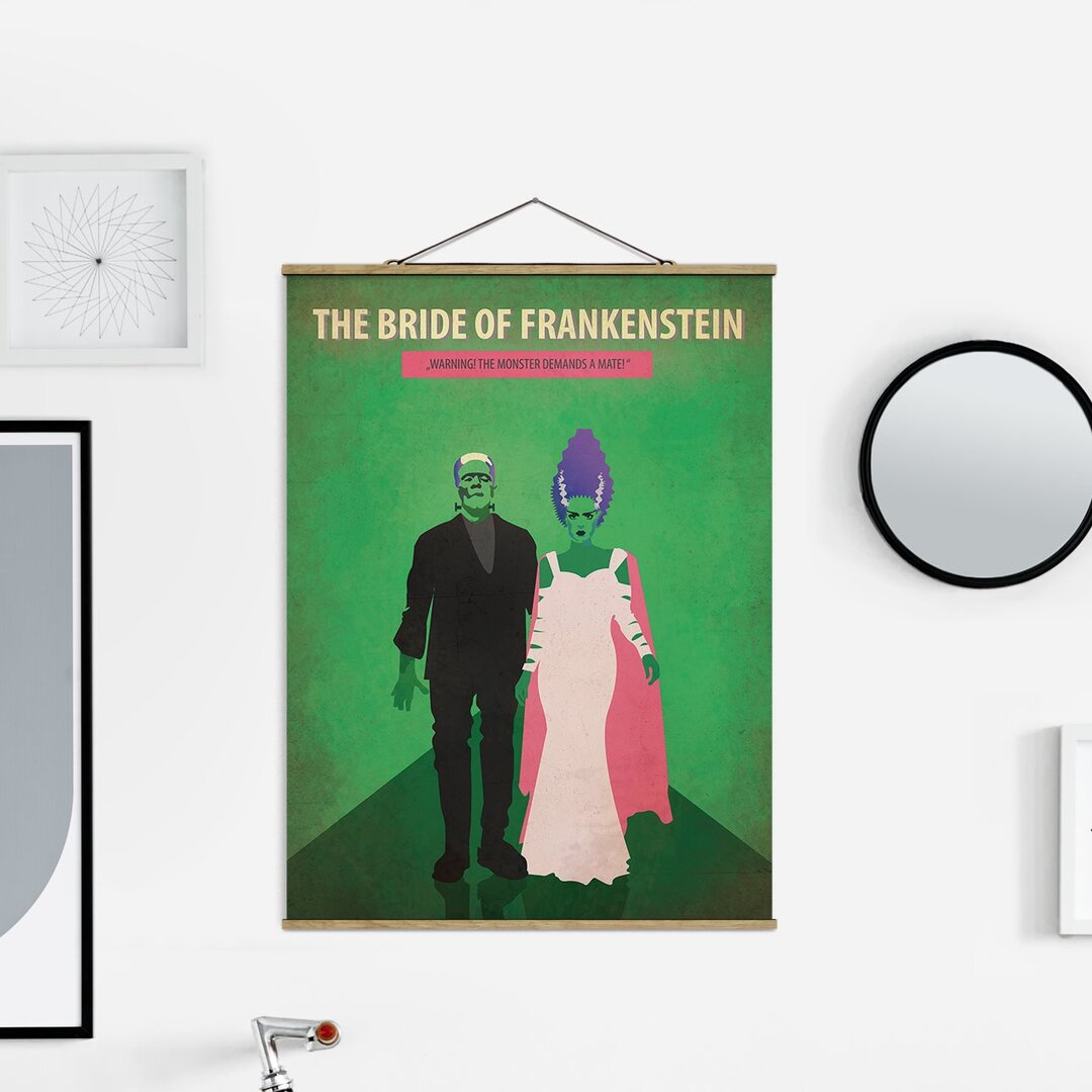 Stoffbild Mit Posterleisten - Filmposter The Bride Of Frankenstein - Hochformat 4:3