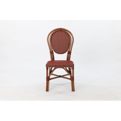 Milano Rattan Bistro Chair – Red & Cream Dining Side Chair