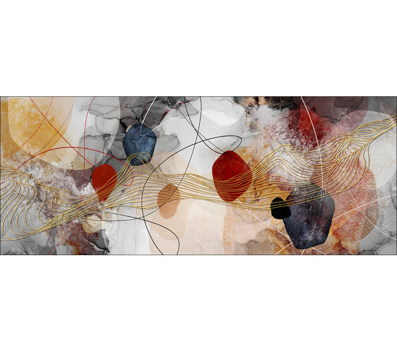 Lines And Shapes IX - No Frame Panoramic Print on Float Glass, 50cm H x 125cm W x 1.4cm D