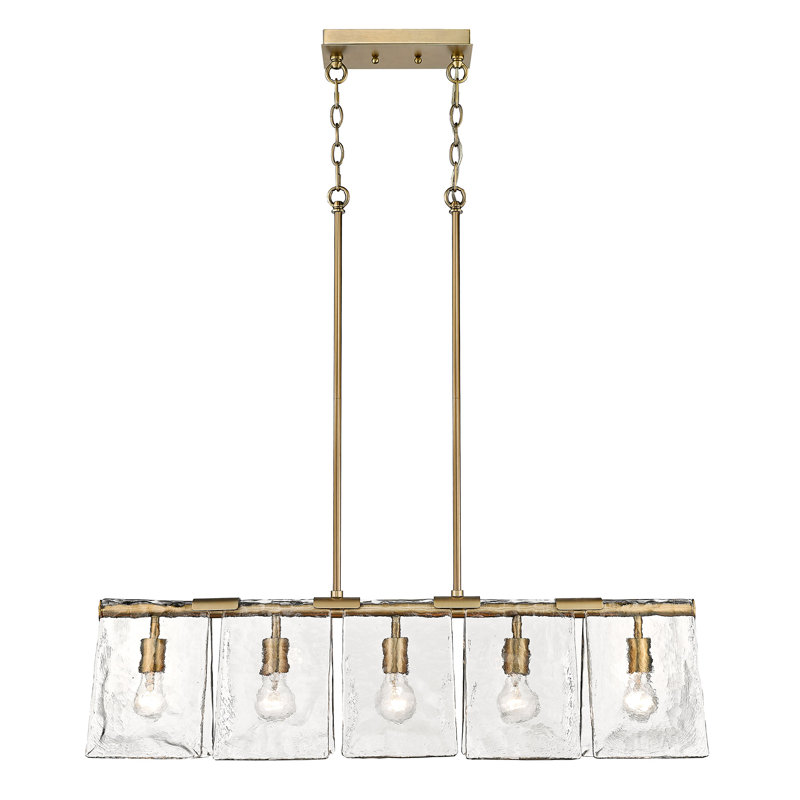 5 - Light Kitchen Island Pendant, Modern Brass