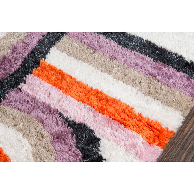 Hand Tufted Geometric Indoor Rug, Rectangle 5' x 7'6"