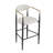 Barstools Set Of 2, Upholstered Bar Stools With Back For Kitchen Island, Beige Faux PU Leather Seating Black Iron Legs 260LBS Weight Capacity