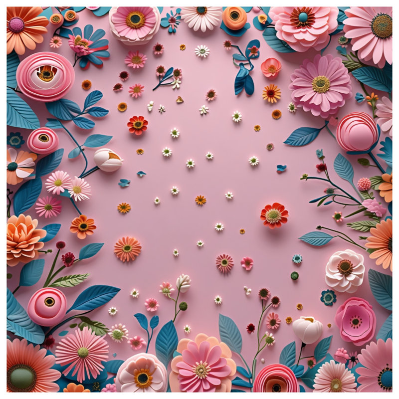 Tapis de bain papier fleurs bohémien Boho, 34 po L x 21 po L