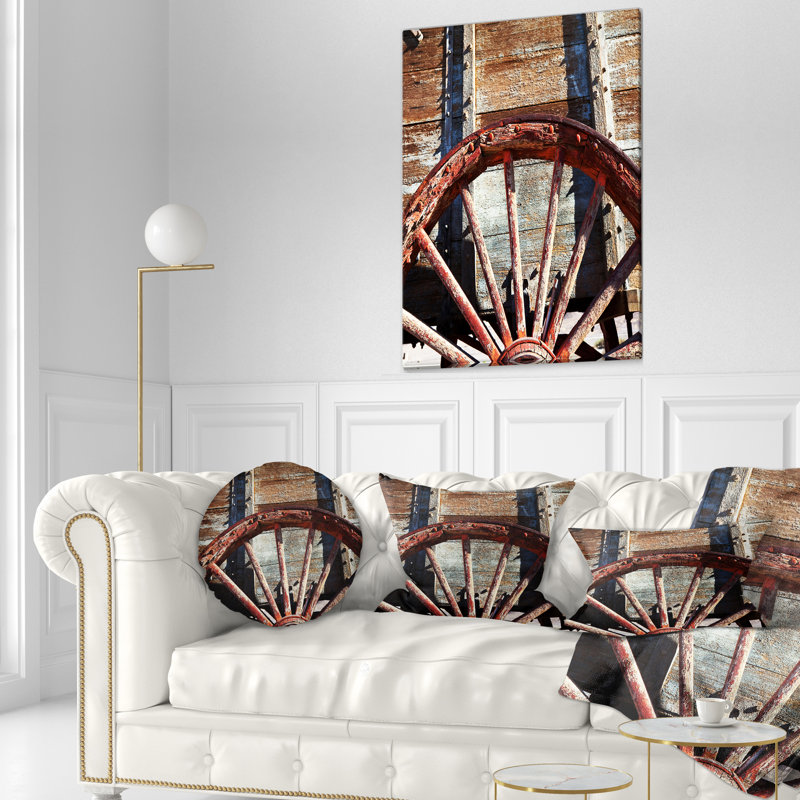 Coussin Old Wheel Wheel, 16 po x 1 po, Carré
