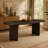 Dining Table, Oval Shape, Double Pedestal, Solid & Engineered Wood, Half-Moon Legs, Vertical Grooves, Natural Grain Finish, Fits Up To Six People-583047297