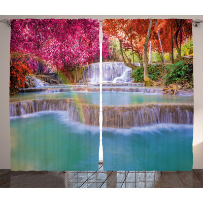 Polyester Semi Sheer Curtain Pair