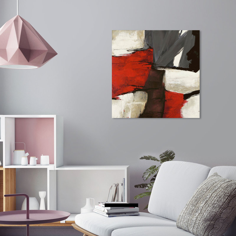 Abstrait Sai - Rubrum - impression sur toile tendue, H 24 po x l 24 po, Toile tendue, Sans cadre