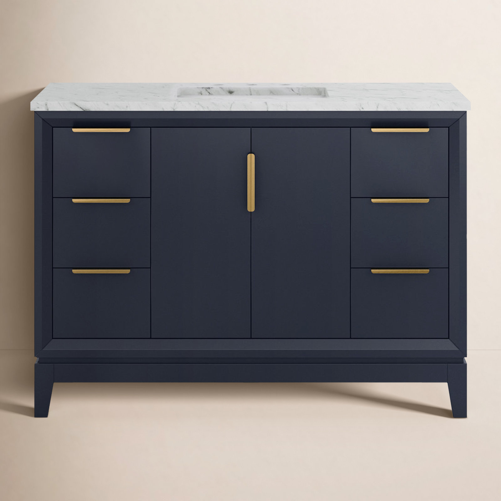 Belmar 48" Single Bathroom Vanity Set, Monarch Blue, Gold 