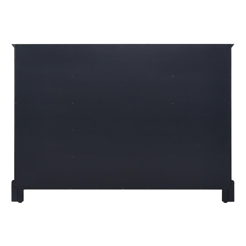Quen 48" Freestanding Single Basin Vanity Set with Cabinet, Vanity Top, 8" Widespread, Midnight Navy Blue, Carrara Marble