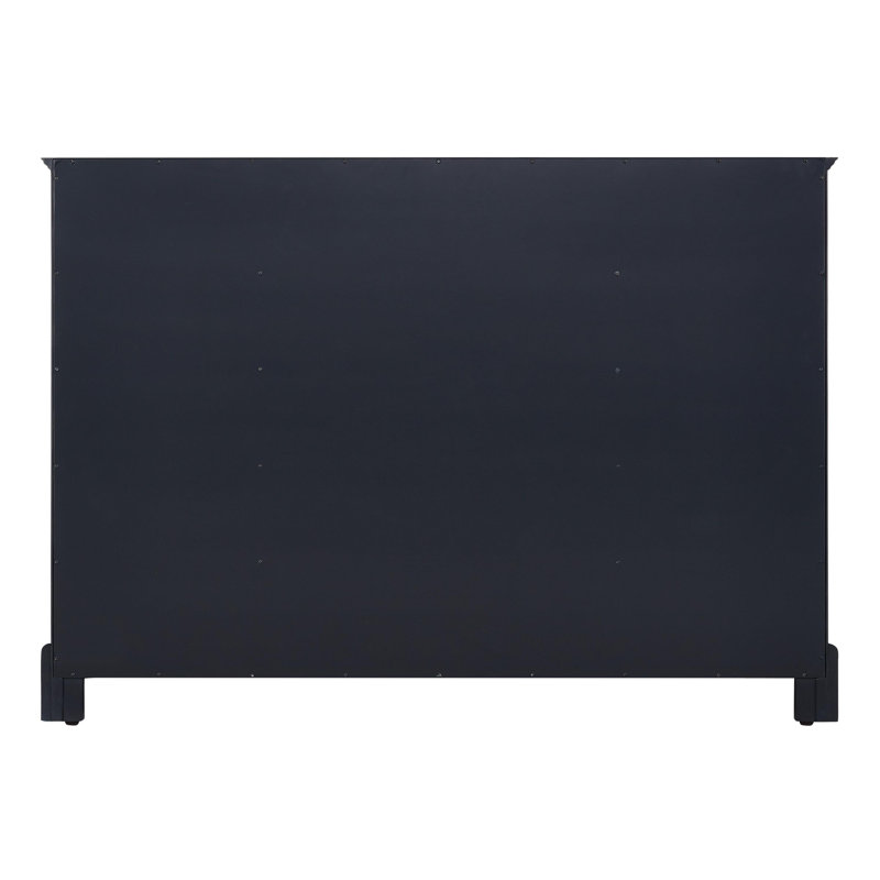 Quen 48" Freestanding Single Basin Vanity Set with Cabinet, Vanity Top, Carrara Marble, Midnight Navy Blue, No Faucet Holes