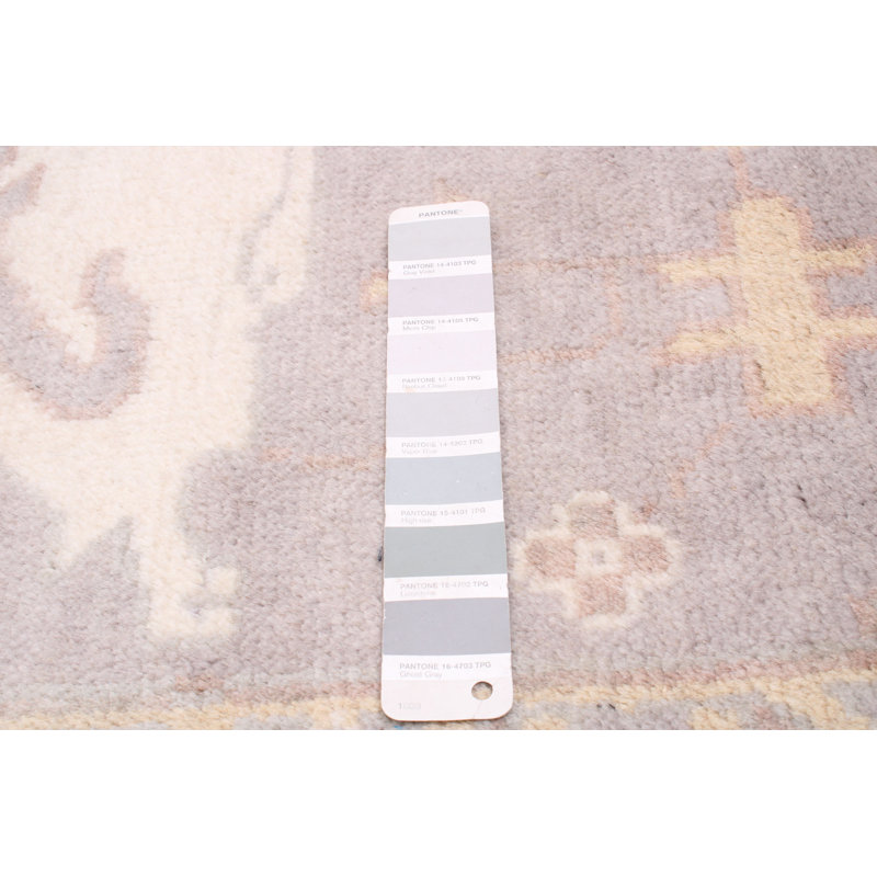 Tapis unique en laine noué à la main gris 9 pi x 11 pi 10 po One Tate