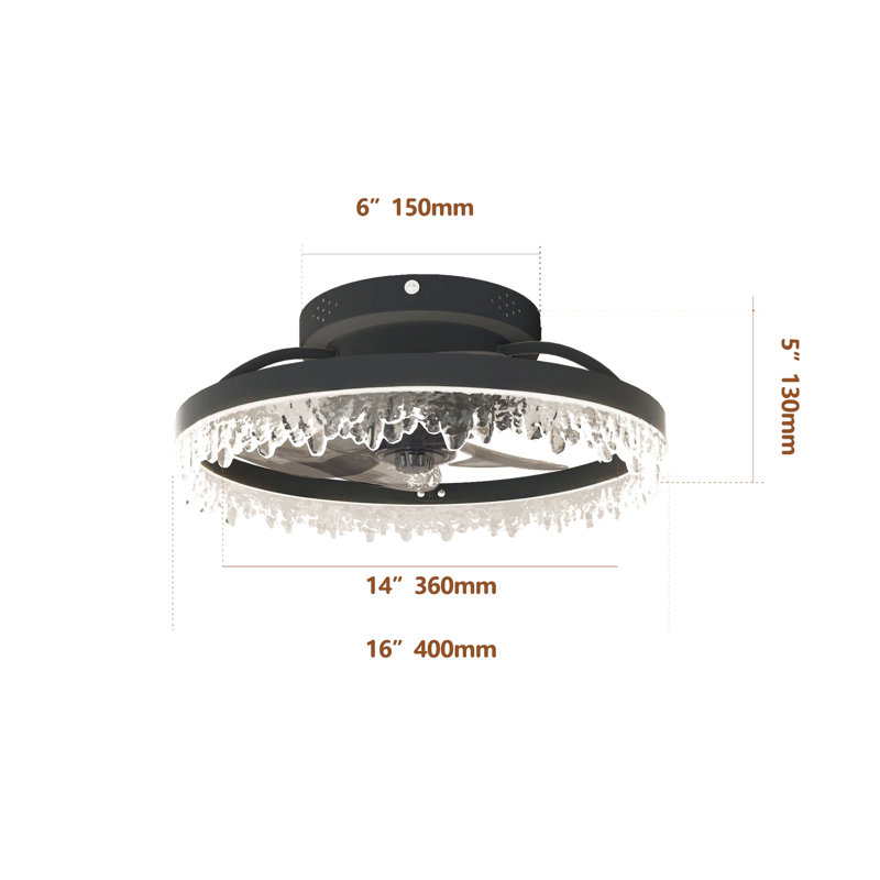 Ventilateur de plafond noir intelligent avec lumière Smart Silent Elegant