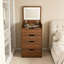 Meuble-lavabo de maquillage 19 po 3 en 1, avec miroir éclairé et tabouret rabattable, pour salle de bain dans la chambre à coucher, noyer