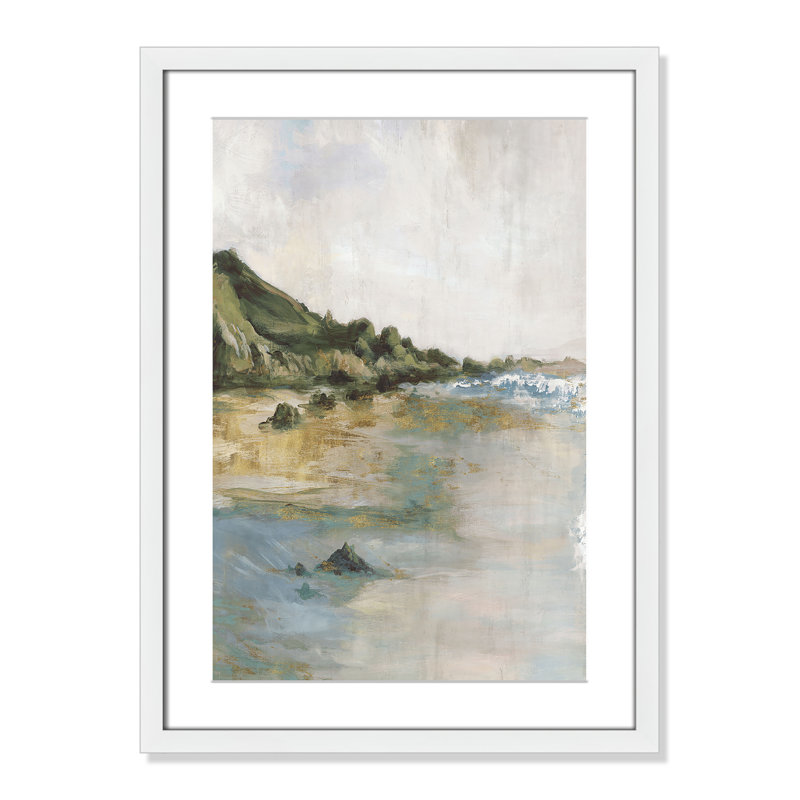 Impression «Tide’s Edge» par Casa Fine Arts, Reproduction encadrée blanche avec passe-partout, H 23 po x l 17 po x P 1,25 po
