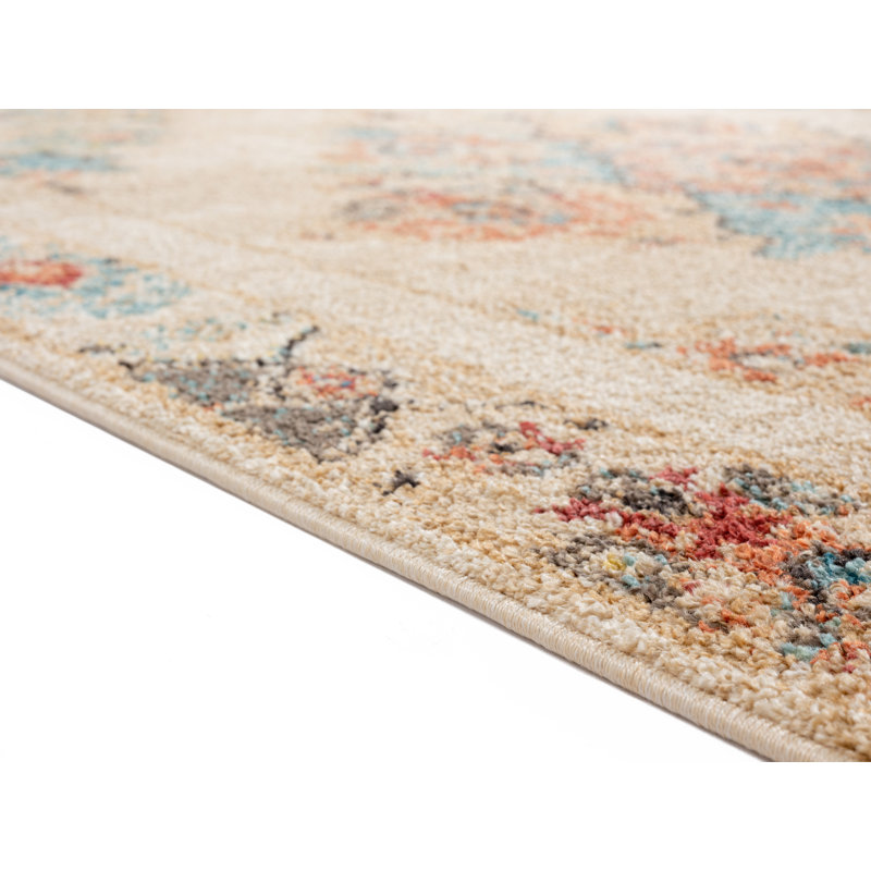 Tapis de style oriental crème Summertown, Rond 7 pi 10 po