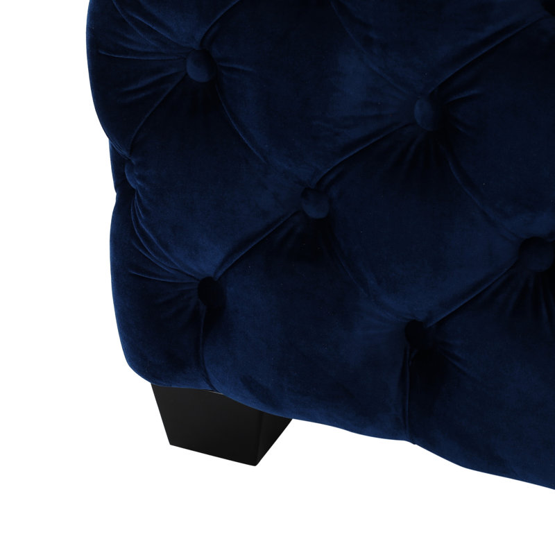 Modern Living Room In Navy Blue Velvet , Look, Button-, 29.26"X29.26"X18.05, Navy Blue