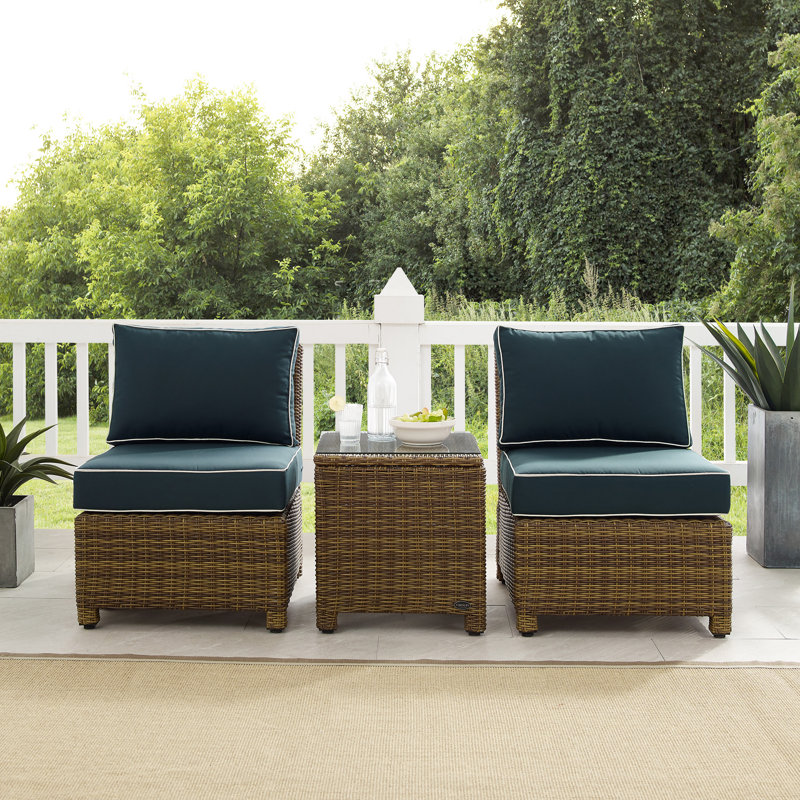 Ensemble de chaises d'extérieur 3 pièces Regina, Brun, Marine