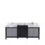 Meuble-lavabo double noir et gris 80 po X P 22 po D, ensemble de dessus en marbre gris et robinet chromé-1112447097