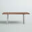 Halewood Rectangular 6 Person Dining Table – Modern Wood Veneer Top with Polished Steel Legs – Walnut Finish-1314581403