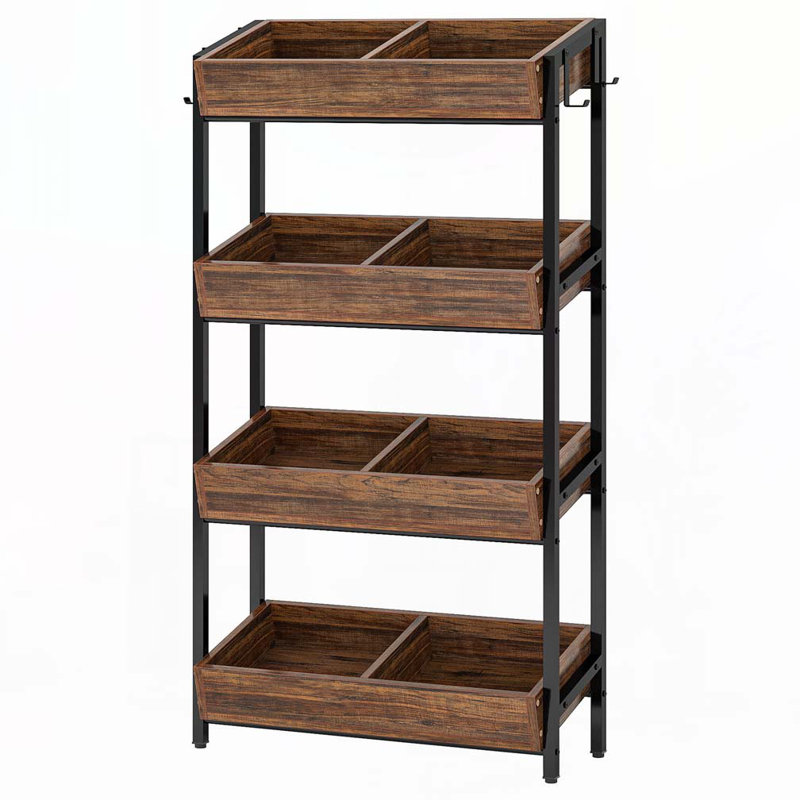 4-Tier Retail Display Rack with Hooks