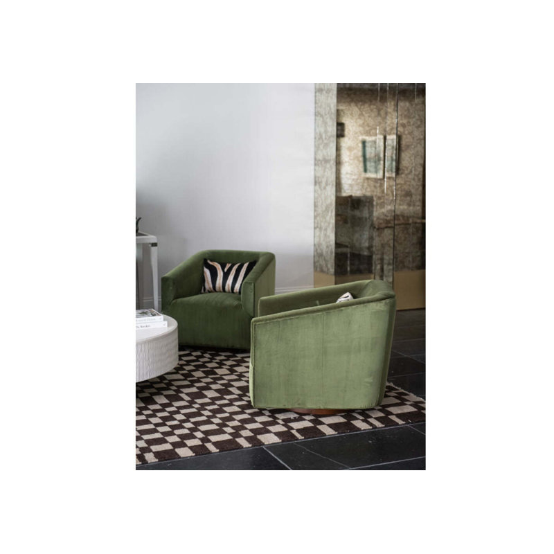 Harvey Swivel Club Chair, Green Polyester