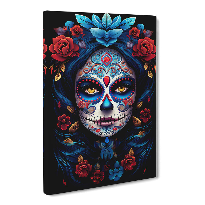 Sugar Skull Deco - No Frame Print, 50cm H x 35cm W x 3cm D