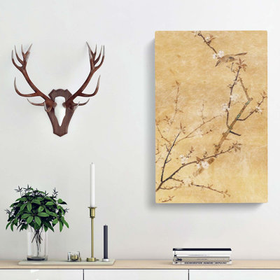 Bird on Cherry Blossoms by Maruyama Okyo - Wrapped Canvas