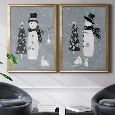 «Snowman Galvanized I», ensemble de 2 reproductions