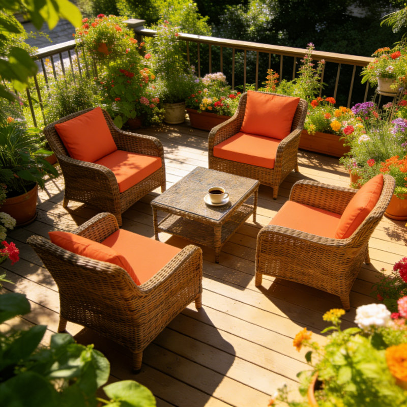 Fade Resistant Outdoor Chair Cushions Set Of 4, 28.5X28.5 Deep Seat Patio Cushions, 28D High Resilience Foam Replacement Patio Chair Cushions Set Of 4 With Removable Cover For Sofa, Adirondack Chair, Sectional,Orange