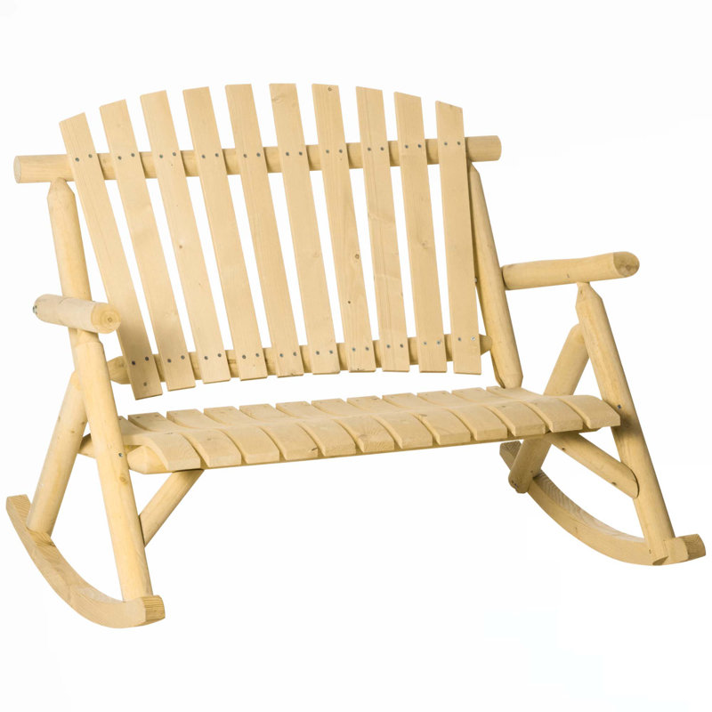 Double Wooden Porch Rocking Bench,Adirondack Porch Rocker Chair