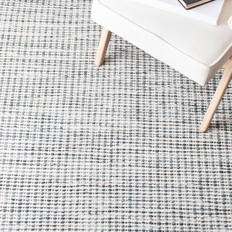 Vermont Hand Tufted Wool/Cotton Rug in Gray/Ivory, Rectangle 6' x 9'