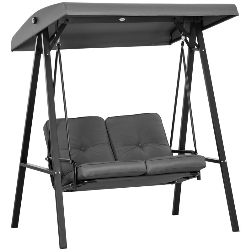 Outsunny 2 Seater Garden Swing Chair for Patio 145 x 116 x 172 cm Dark Grey