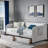 Braddon  Daybed With Trundle, Two Drawers , Side Pockets And Button Tufted Design-180729409