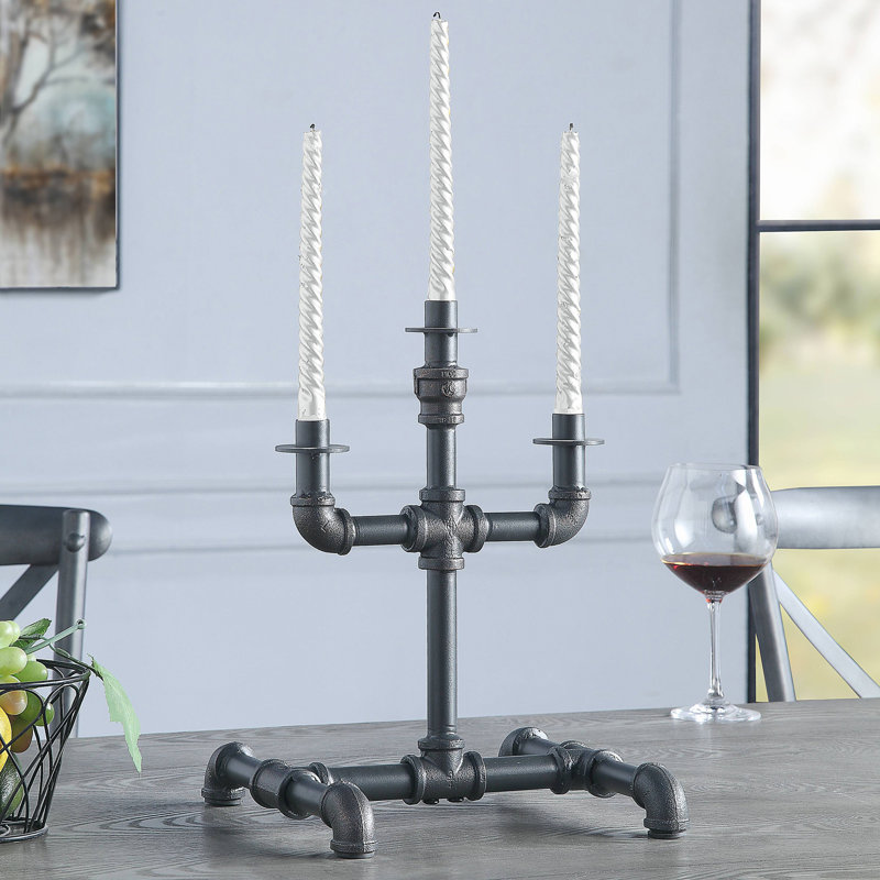 Porte-bougie gris sable