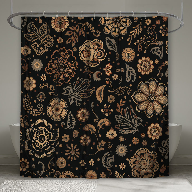 Rideau de douche à motif floral extra long, 70in W x 84in H