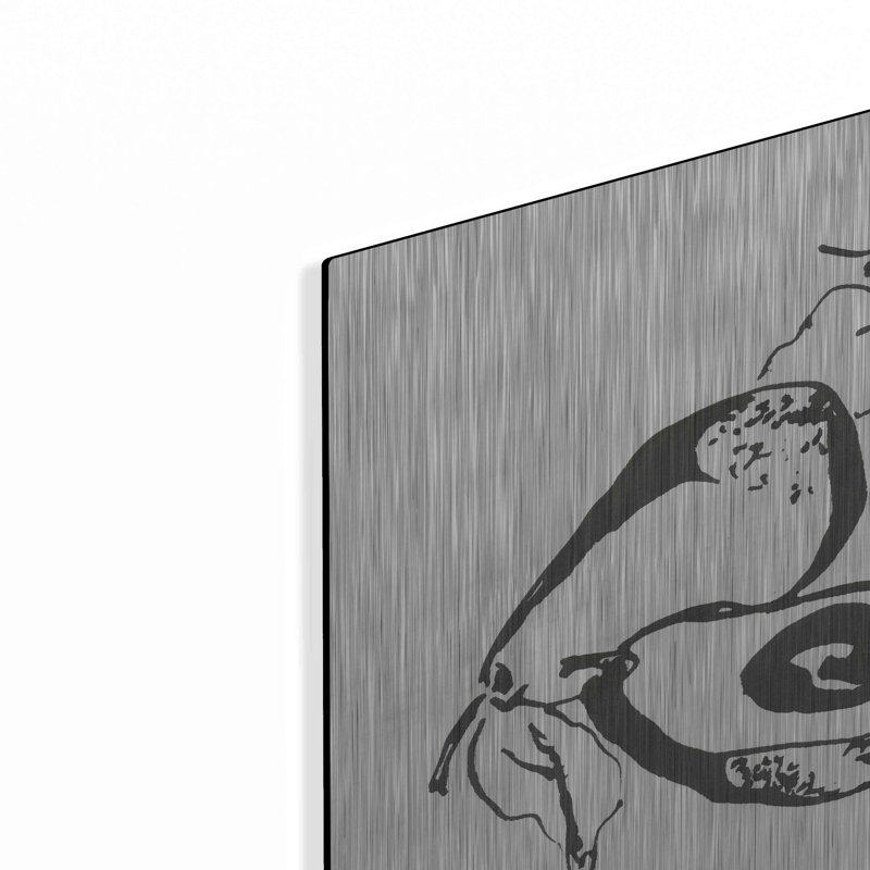 «Avacado I BW» par Chris Paschke, art mural en métal, H 12 po x l 12 po