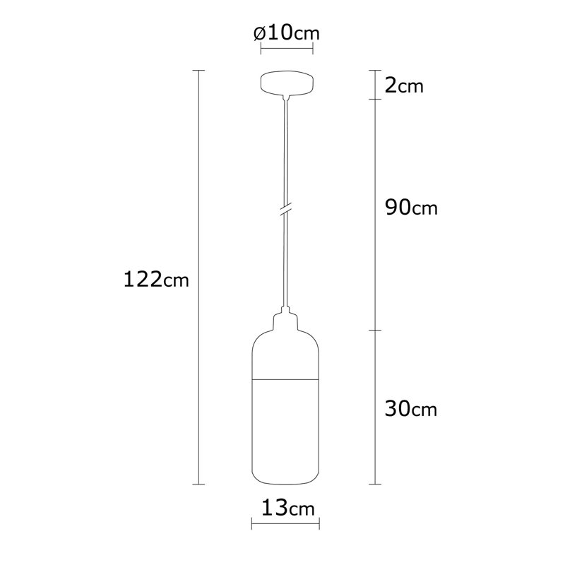 Luminaire suspendu à 1 lumière Jak, Noir / rouge