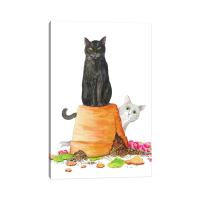 Naughty Cats by Alexey Dmitrievich Shmyrov - Wrapped Canvas Print