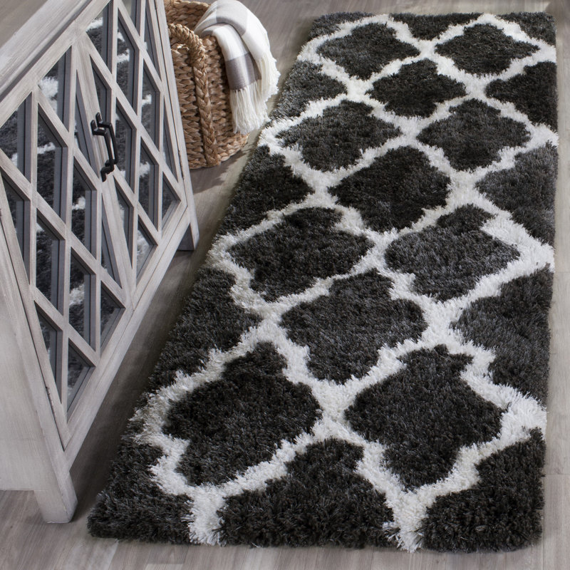 Barcelona Shag Hand Tufted Performance Geometric Rug, Runner 2'3" x 7'