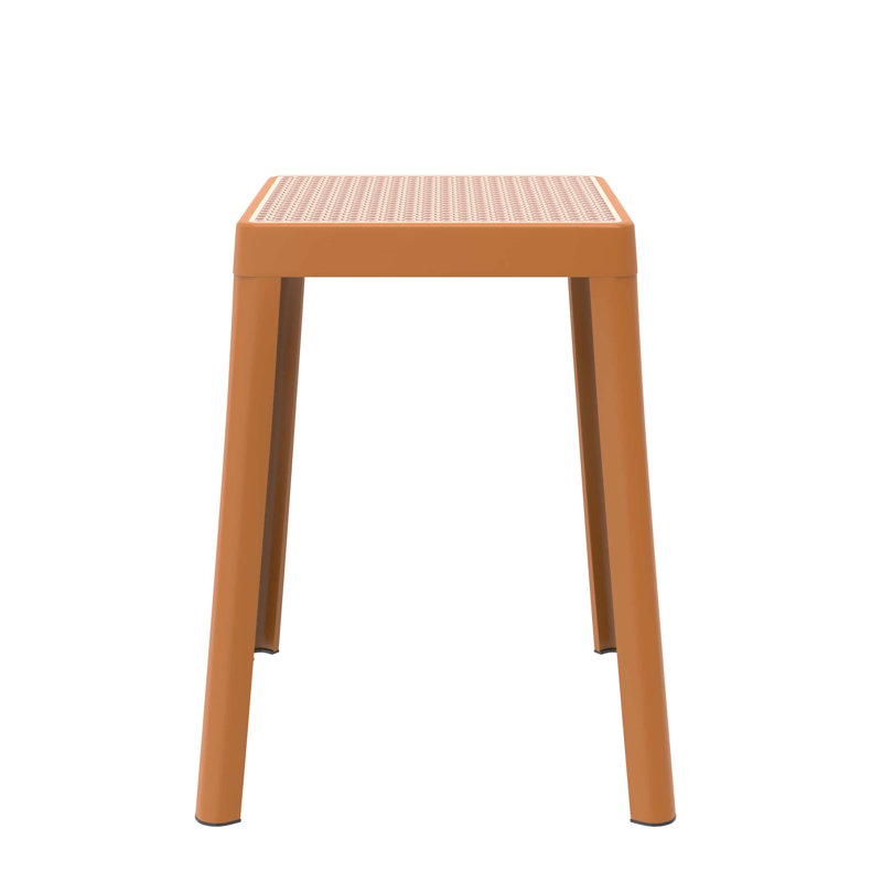 Tabouret carré en plastique empilable Dantoni, Jaune