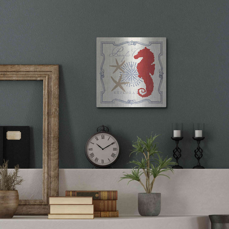 'Pacific Seahorse' by Studio Mousseau, Metal Wall Art, 12" H x 12" W