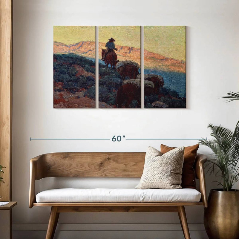 Lelar Cowboy On The Trail, 28" H x 45" W