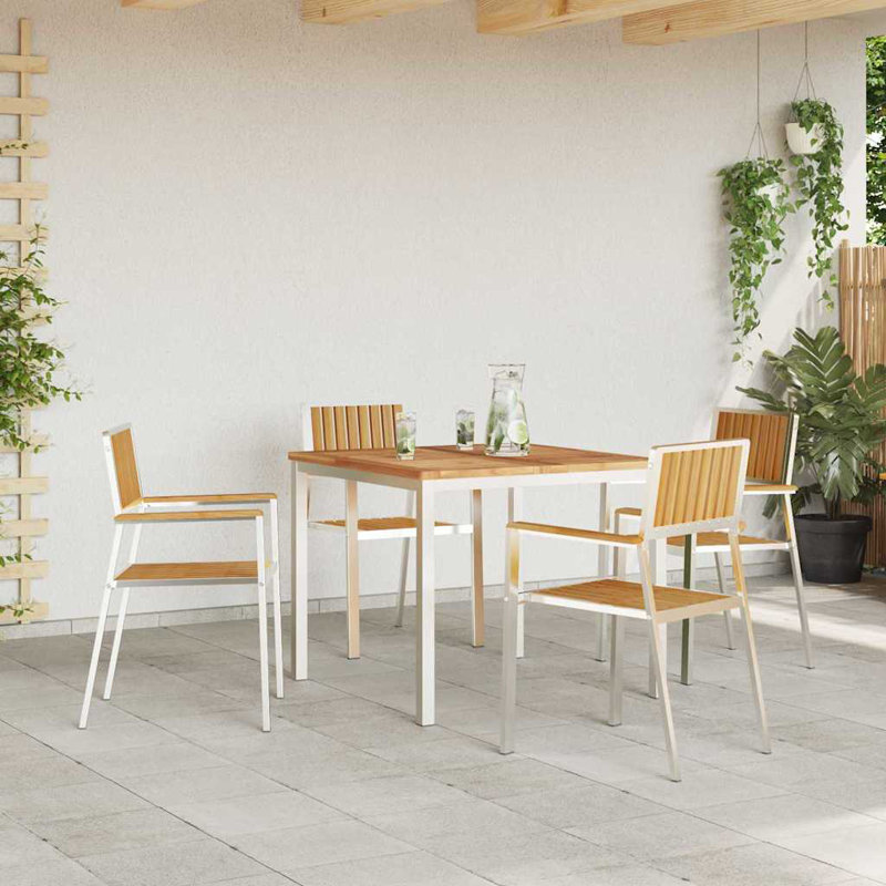 4 - Person Wood Patio Dining Set with, 75cm H x 90cm W x 90cm D
